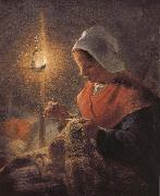 Sewing under the light Jean Francois Millet